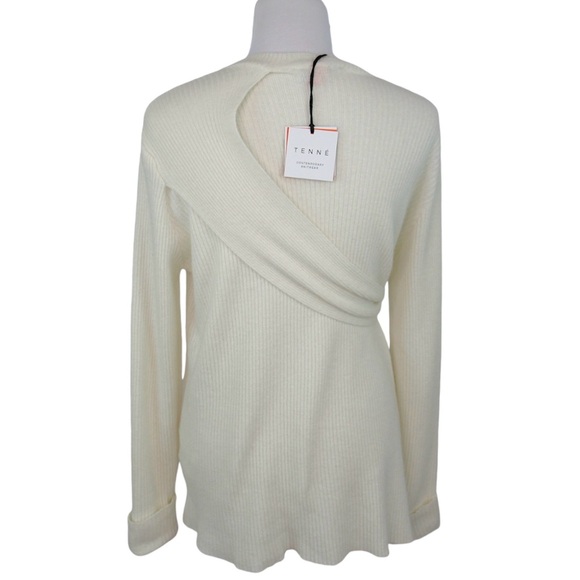 TENNE Cashmere & Merino Wool Crewneck Sweater Side Bow Sash Women’s Size Small - Picture 11 of 14